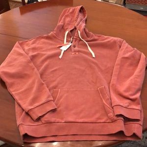 Marine Layer Large Sweatshirt Henley Hoodie ‘Chutney’ Color NWT